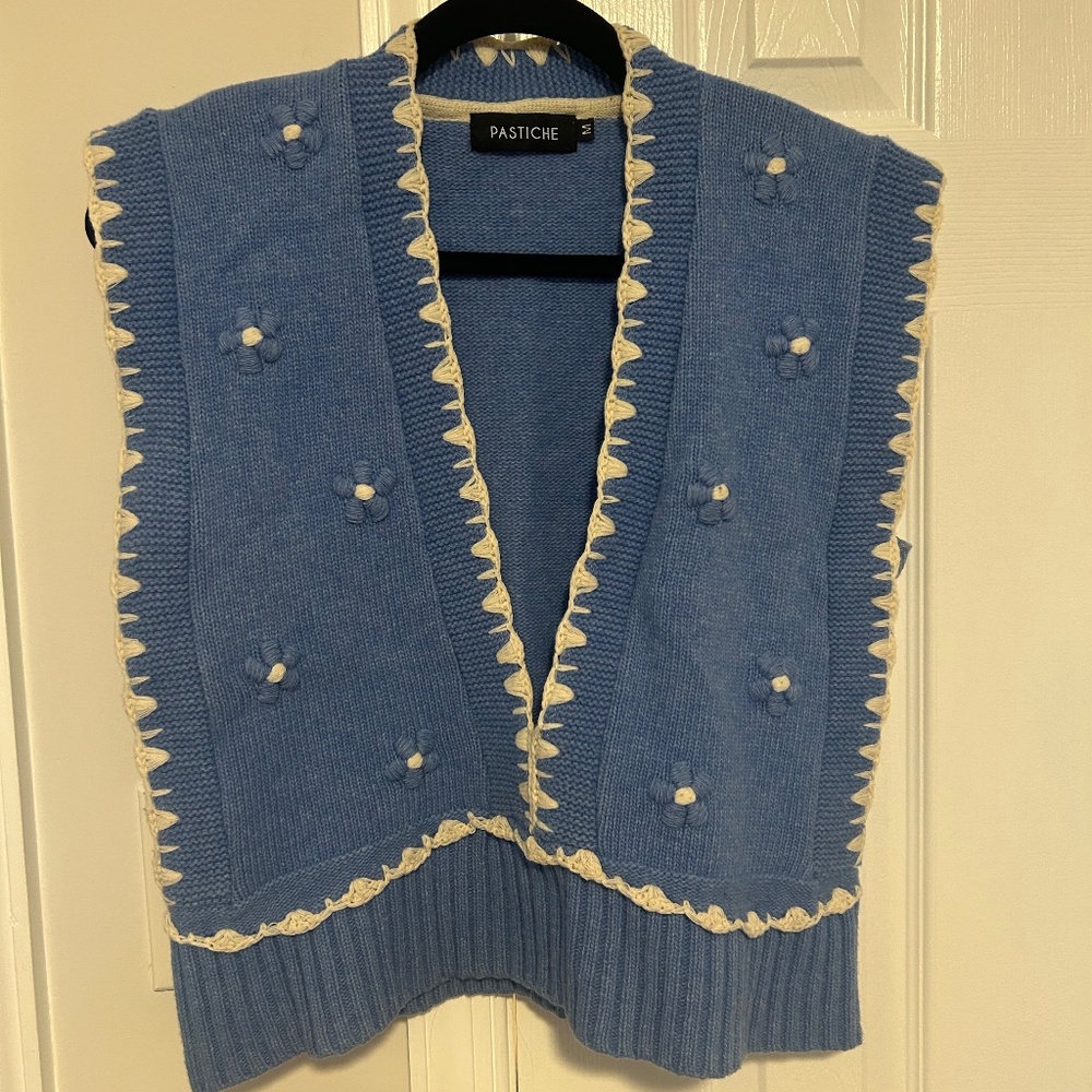 Pastiche Blue Knit Sweater Vest